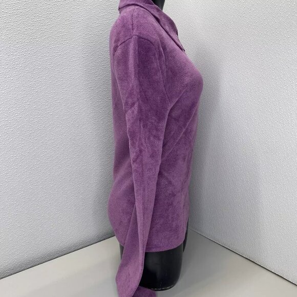 NEW ROHE Womens Sweater Purple Size 4 Innez Velour Quater Zip Pullover - Picture 6 of 10